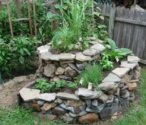 herb spiral garden, limited space garden ideas
