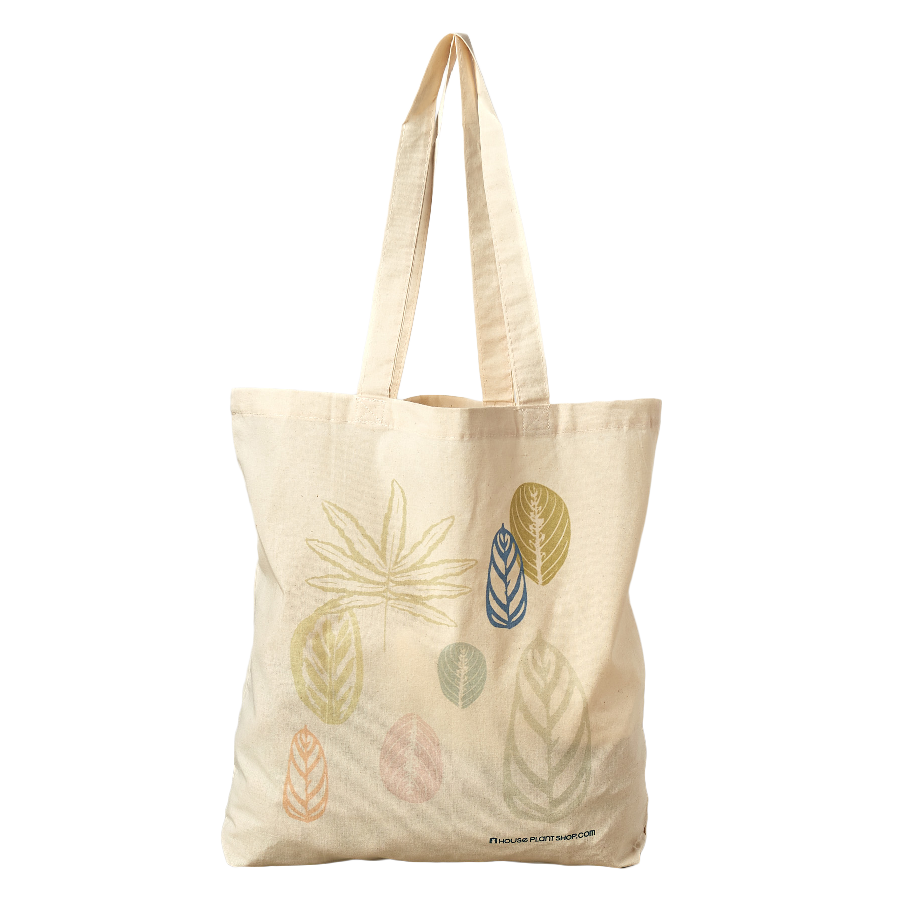 A tote bag featuring vibrant leaves.